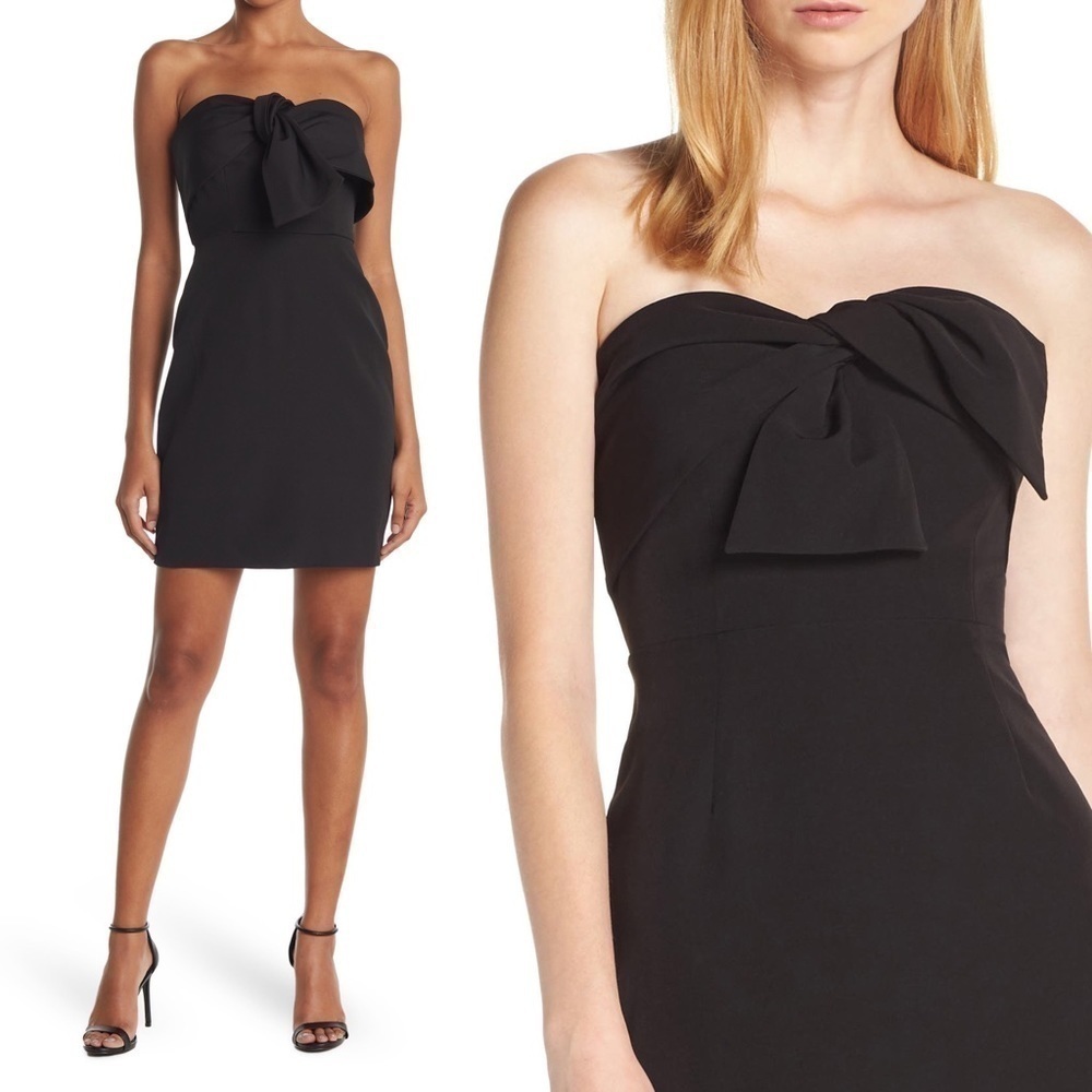 NWT SAM EDELMAN Bow Front Strapless Sweetheart Neckline Sheath Mini Dress Sz 12